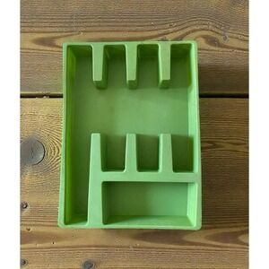 Vintage Green plastic silverware drawer organizer